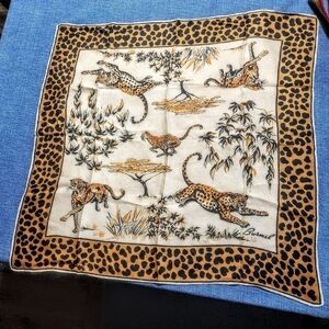 Vintage Burmel Silk Animal Print Scarf